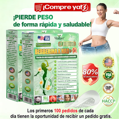 𝐕𝐢𝐭𝐚𝐑𝐚𝐜𝐞®👨‍⚕️💟𝐓𝐢𝐫𝐳𝐞𝐩𝐚𝐭𝐢𝐝𝐚 𝐁𝐄𝐑𝐁𝐄𝐑𝐈𝐍𝐀 𝐗 𝐍𝐀𝐃+𝟏𝟎 𝐈𝐍 𝟏 𝐏𝐚𝐫𝐜𝐡𝐞 𝐍𝐚𝐧𝐨 𝐌𝐢𝐜𝐫𝐨𝐚𝐠𝐮𝐣𝐚𝐬 𝐏𝐚𝐫𝐚 𝐀𝐝𝐞𝐥𝐠𝐚𝐳𝐚𝐫 𝐲 𝐒𝐚𝐥𝐮𝐝✨(Solo una vez al día,cambios visibles en 7 días)Para obesidad,salud cardiovascular,diabetes,glándula tiroides,salud intestinal,problemas articulares y más